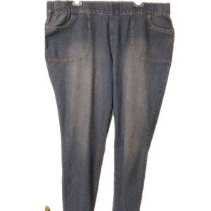 A3 Denim Stretch Waist Pull On 2 Pocket Cropped Super Soft Jean Size 20W